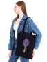 Zoozie Bags Bolso de Mano de Algodón Negro 35x40x8 cm